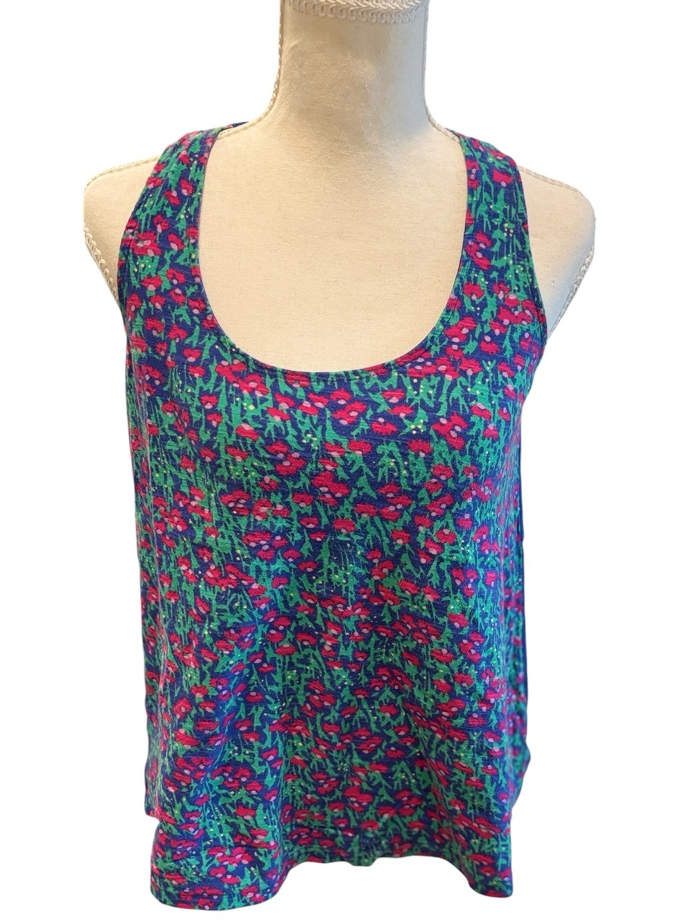 Lilly Pulitzer Floral Scoop Tank - Blue & Pink
